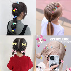 Kids' Bow Hair Ties, 100-Pack Colorful Elastics