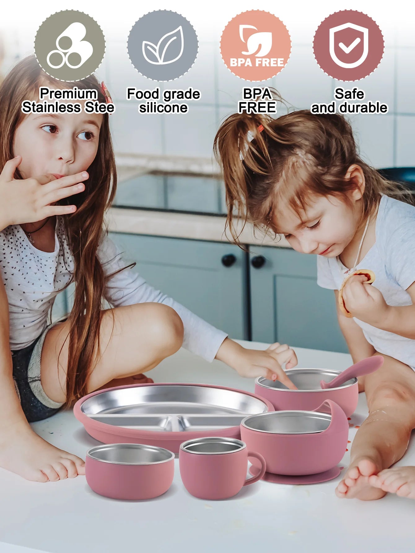 10PCS Stainless Feeding Set
