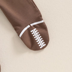 Newborn Football Romper, Long-Sleeve Baby Jumpsuit