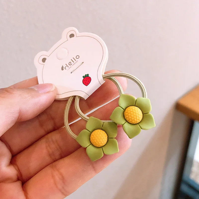 2Pcs Flowers Rubber Band
