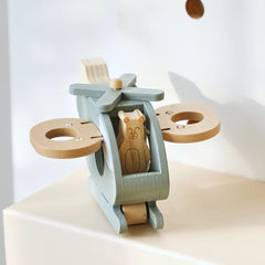 Wooden Plane and Helicopter Toy Set