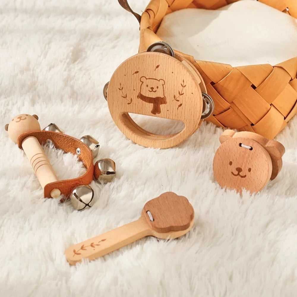 Wooden Rattle Musical Baby Toys