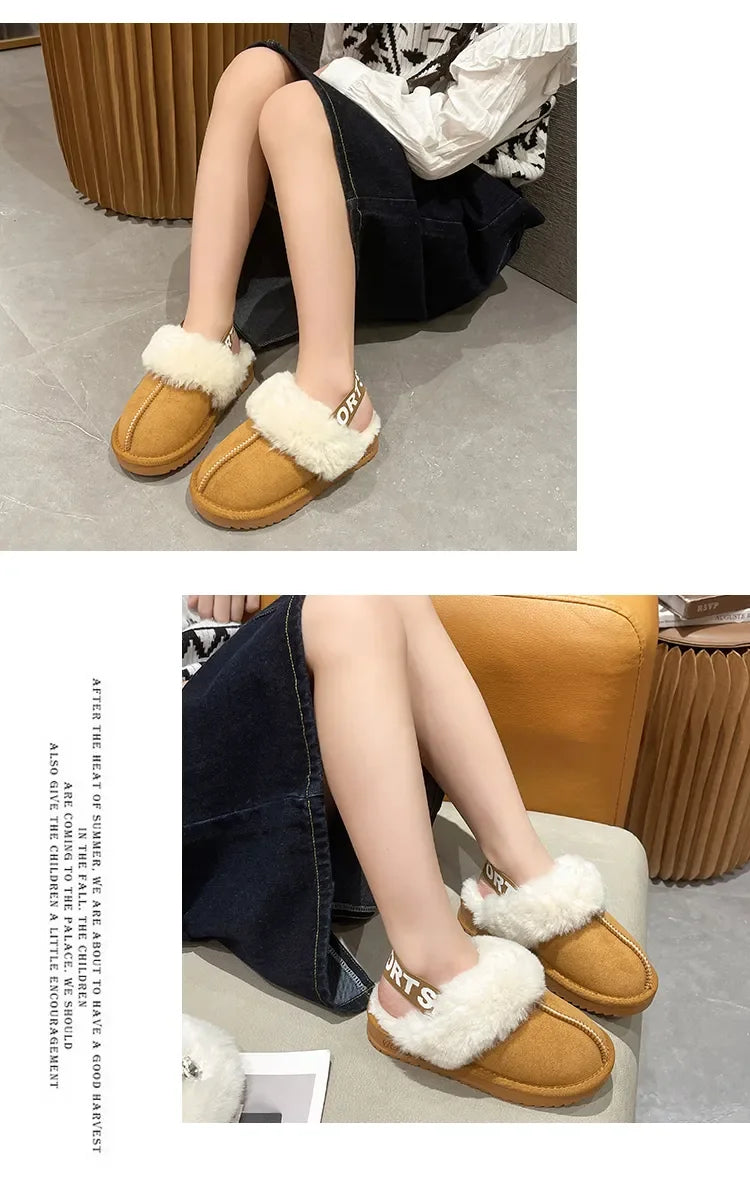 Kids Toes Wrapped Plush Slippers
