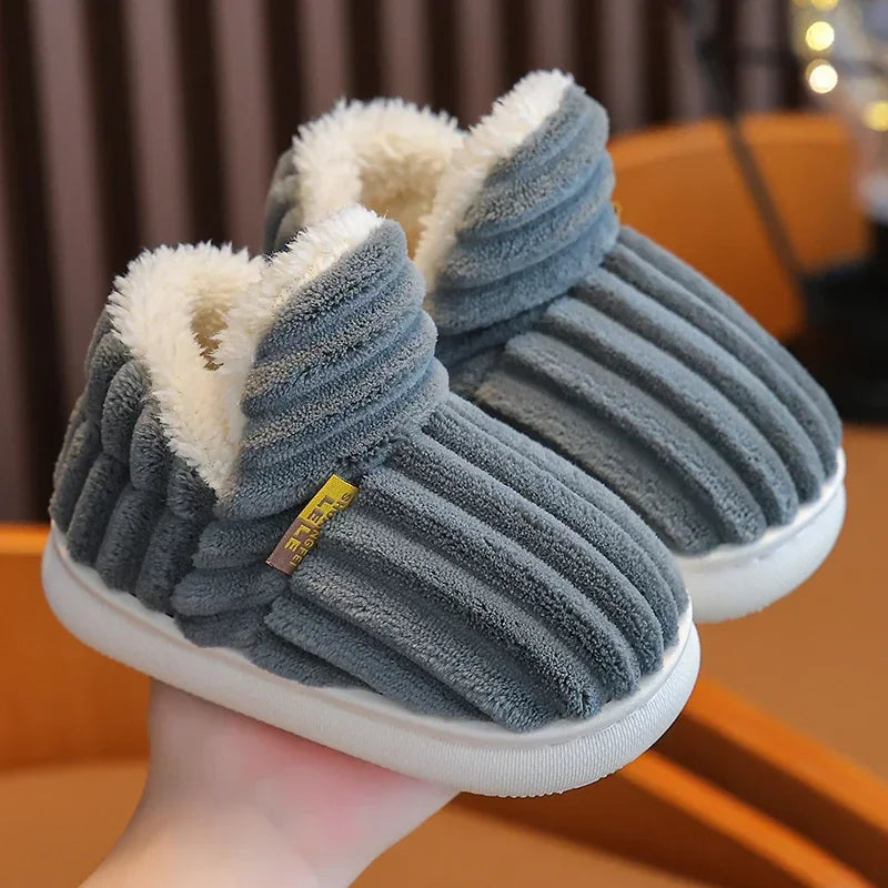 Stripe Plush Slippers