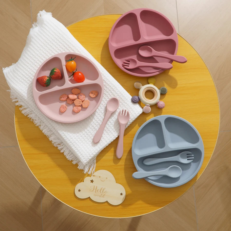 Training Silicone Tableware Set With Spoon Fork - PAMU8