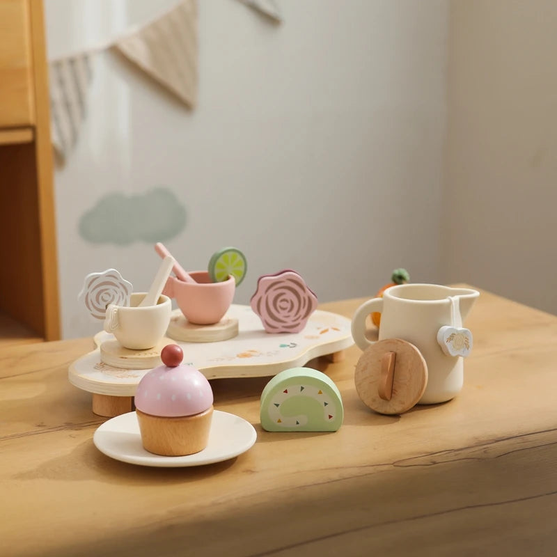 Tea Set Wooden Pretend Play Toys