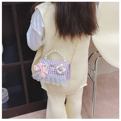 Flower Plaid Handbag for Girls (Ages 2-4)