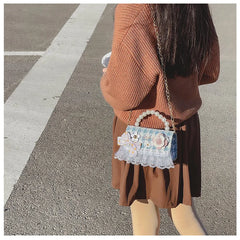 Flower Plaid Handbag for Girls (Ages 2-4)