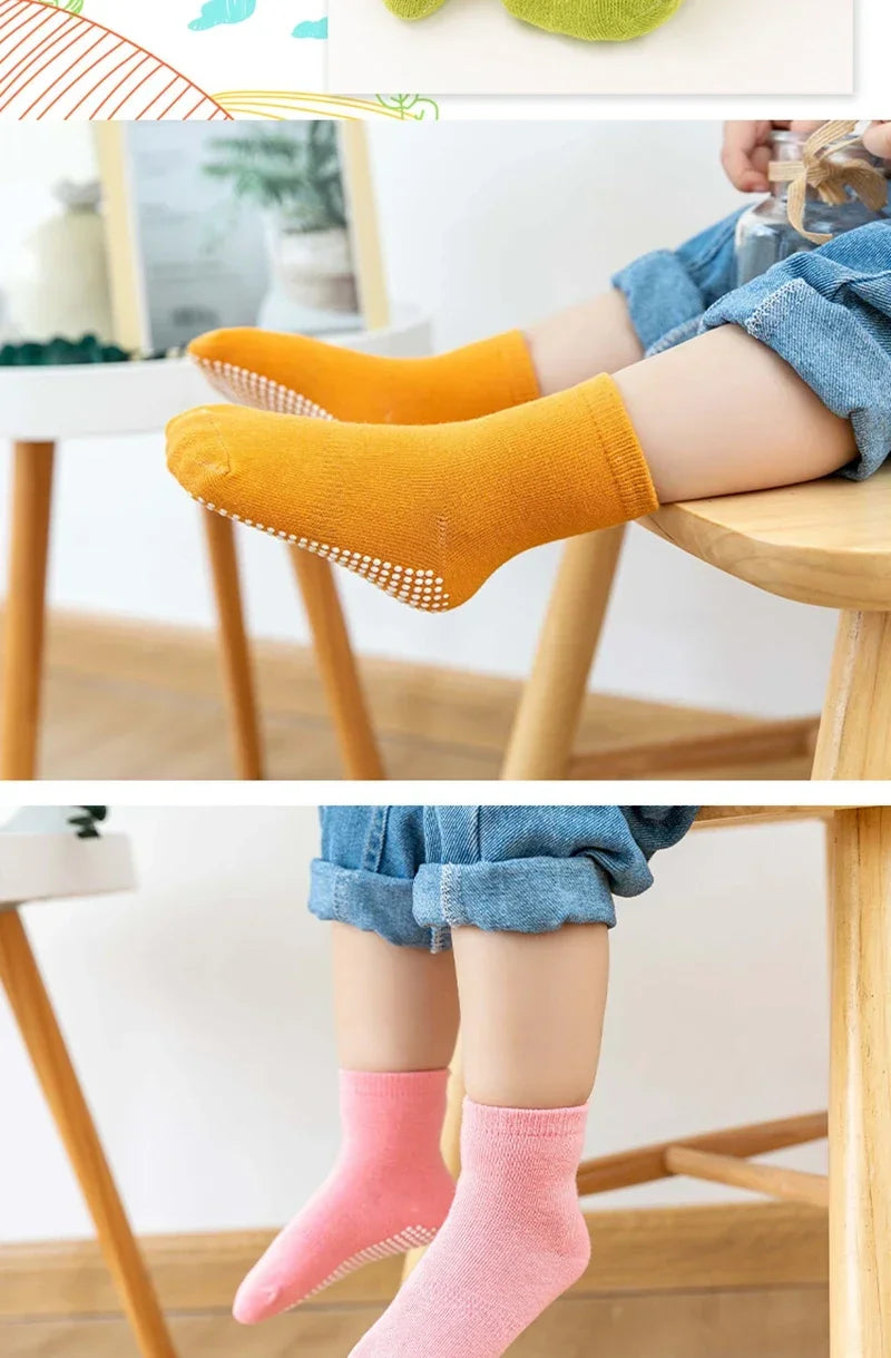6 Pairs Spring Kids Anti-slip Socks
