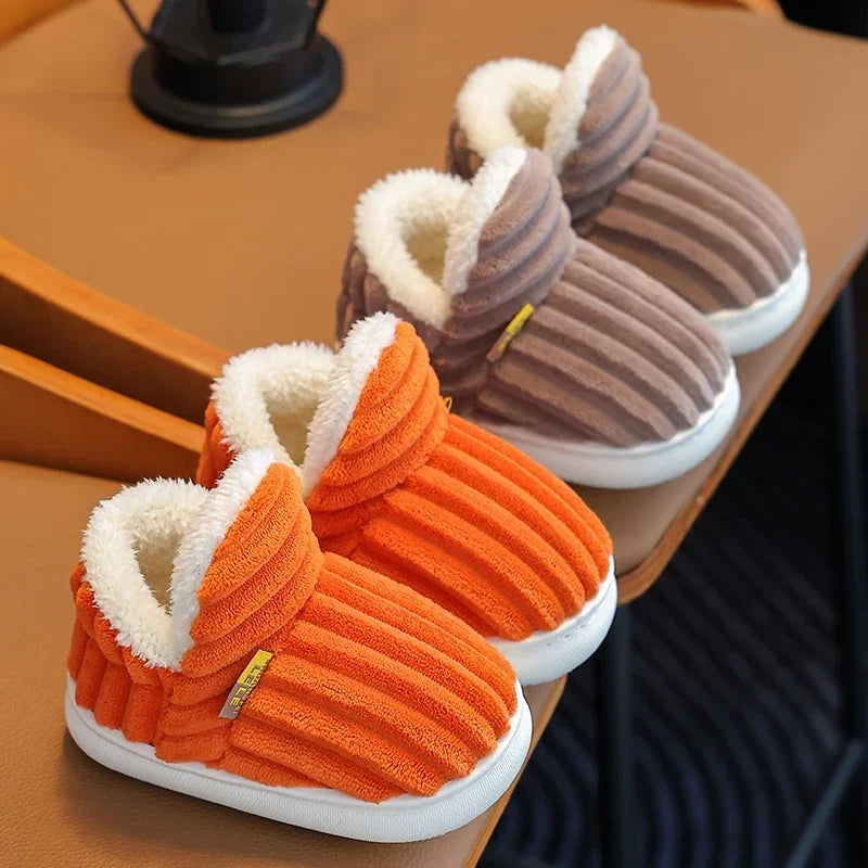 Stripe Plush Slippers