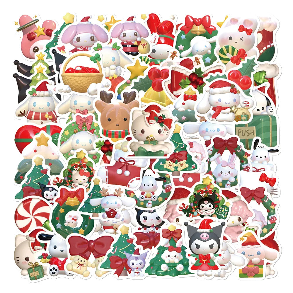 62Pcs Christmas Stickers