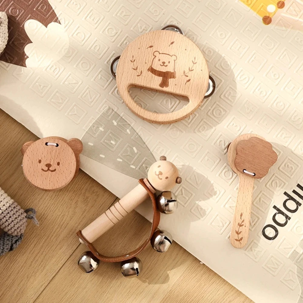 Wooden Rattle Musical Baby Toys