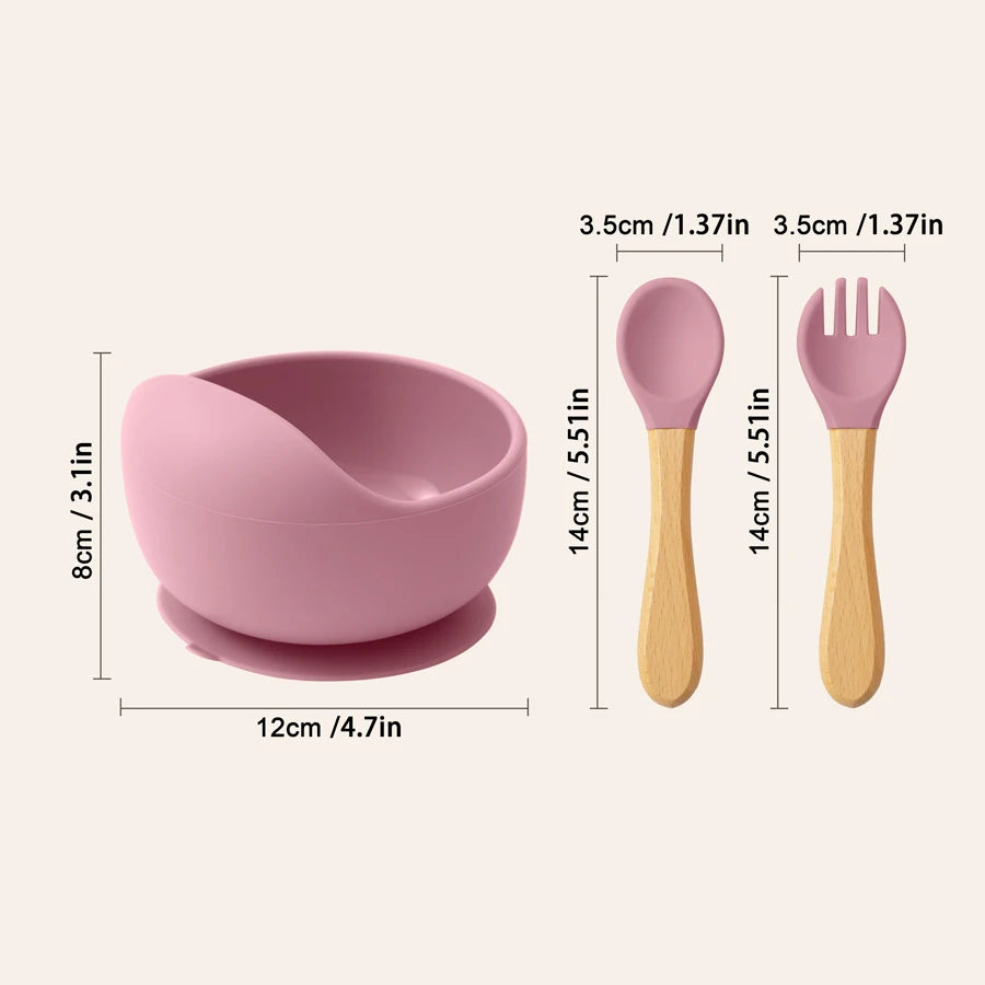 3PCS Baby Silicone Feeding Set - PAMU8