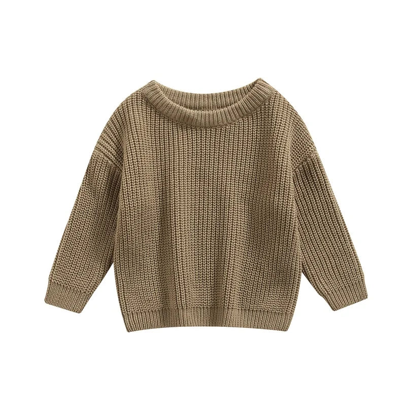 Basic Cotton Long Sleeve Sweater - PAMU8