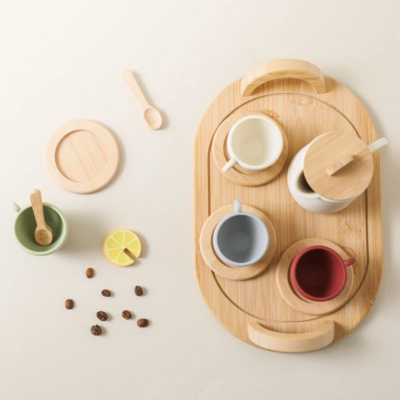 Tea Set Wooden Pretend Play Toys