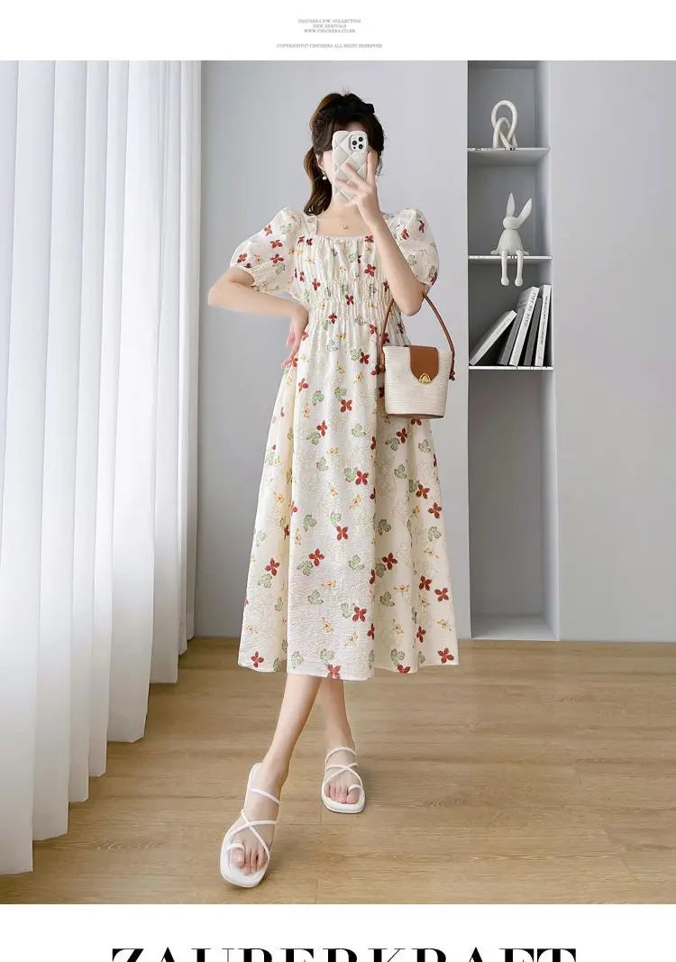 Vintage Patchwork Pregnancy Dress