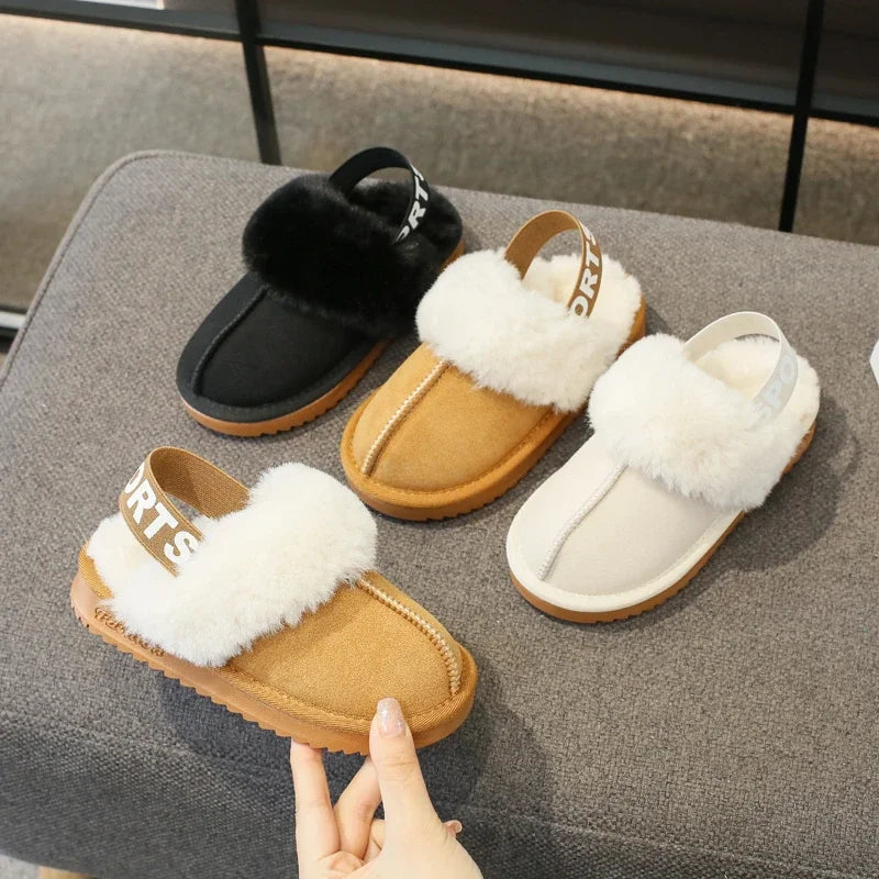 Kids Toes Wrapped Plush Slippers