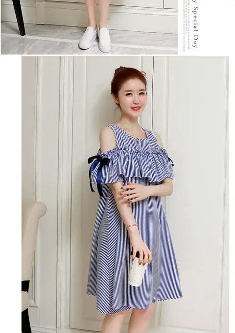 Korean Patchwork Maternity Dress