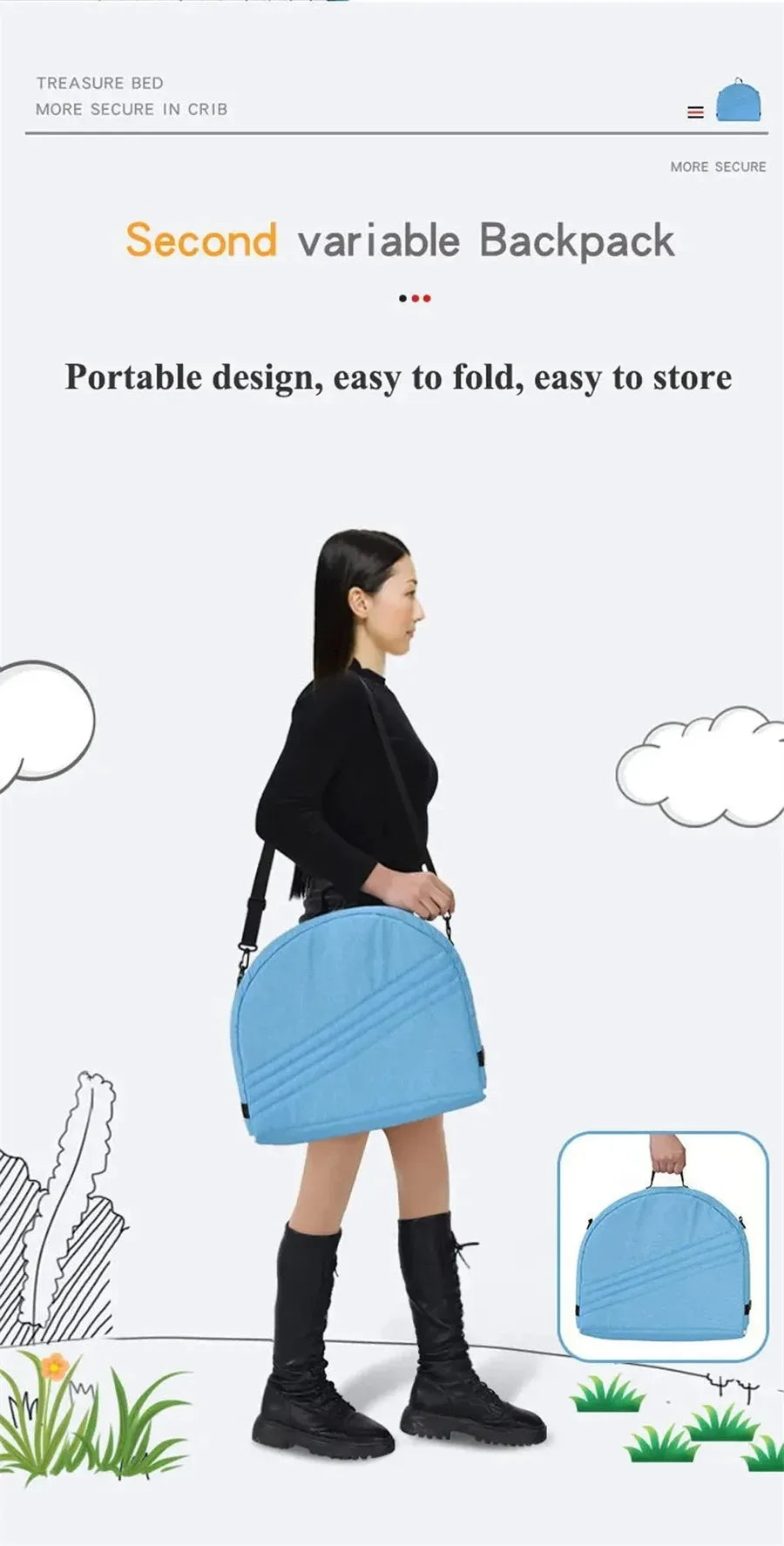 Folding Crib Travel for Newborn