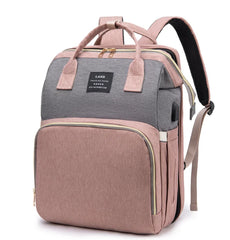 3-in-1 Foldable Diaper Bag Backpack with Changing Station