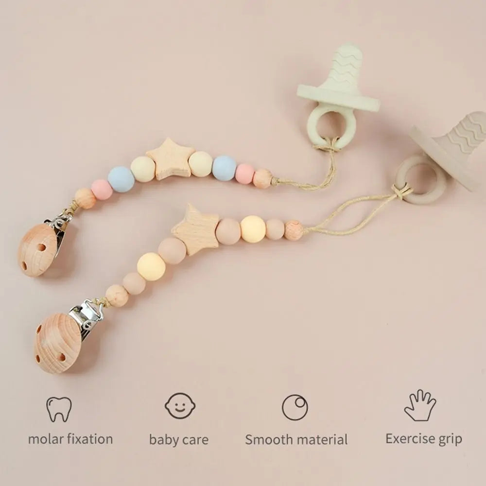 Wood Baby Pacifier Chain - PAMU8