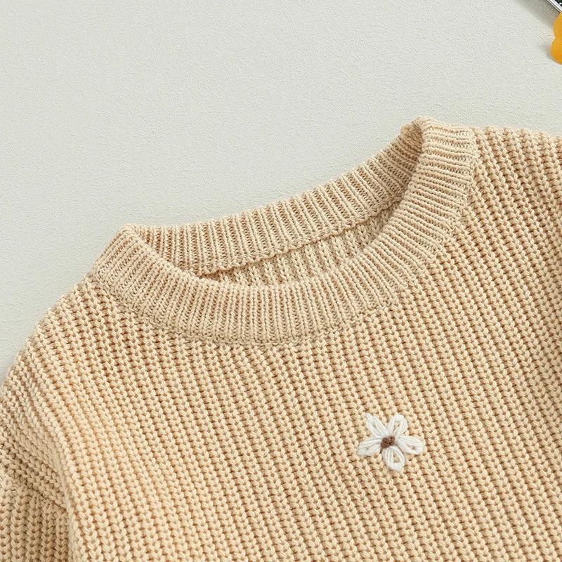 Girls Winter Flower Sweater - PAMU8