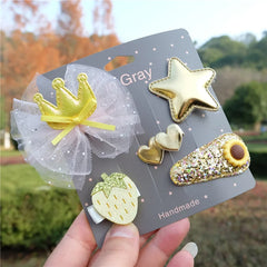 Baby Girls' Bowknot Hair Clips, 5-Piece Set