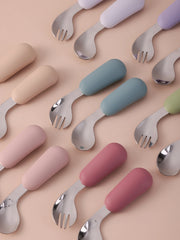 Baby Spoon and Fork Set, 2-Piece Stainless Steel Cutlery
