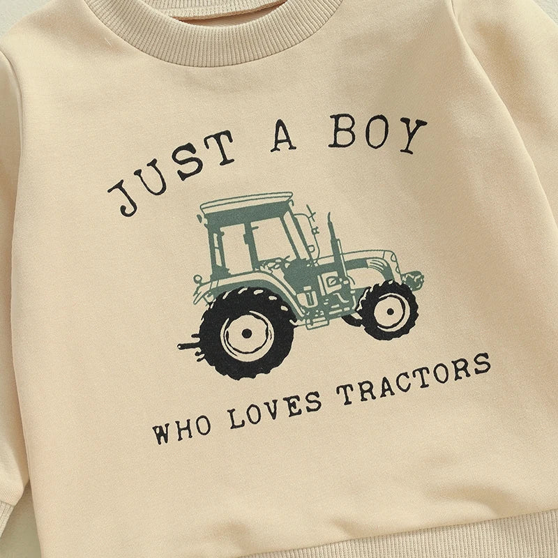 Boys Sweatshirt Tractor Print