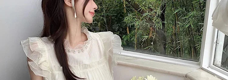 Necklace Petal Sleeve Maternity Dress
