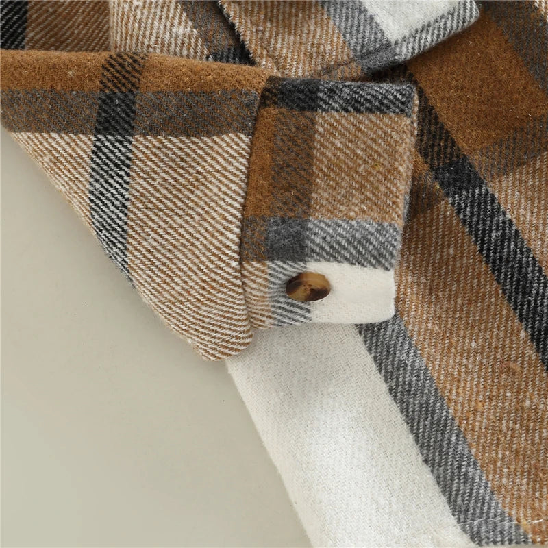 Boy Plaid Shirt Jacket Coat