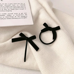Velvet Bow Elastic Hairpins