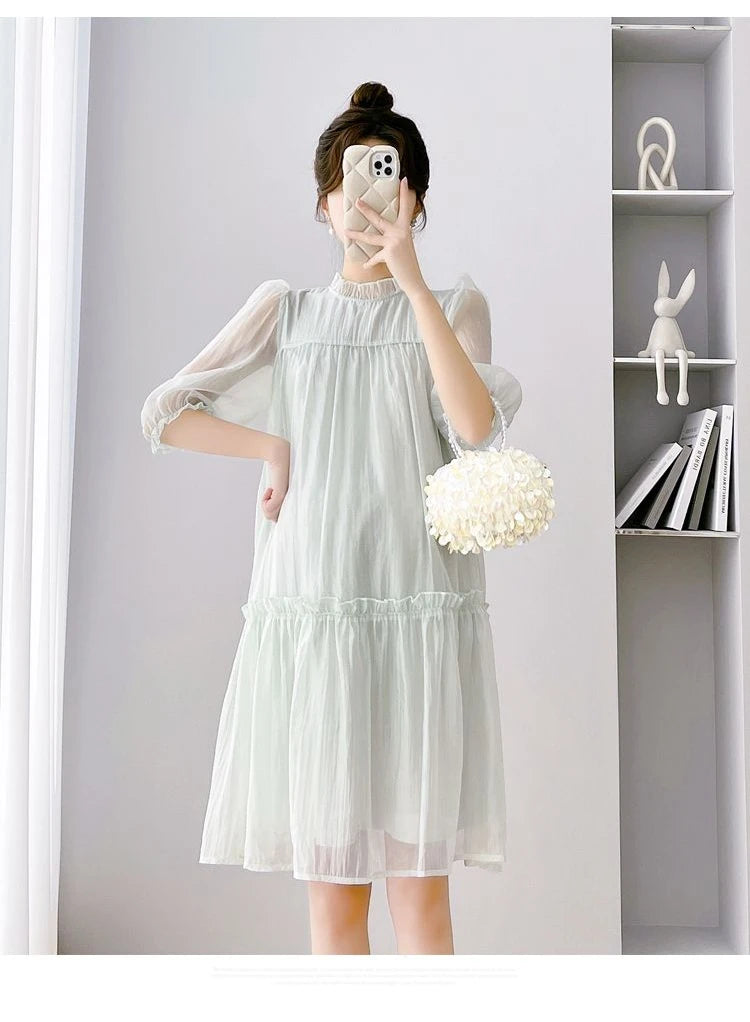 Doll Collar Chiffon Maternity Dresses