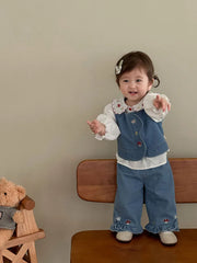Girls Embroidered Rabbit Blouse