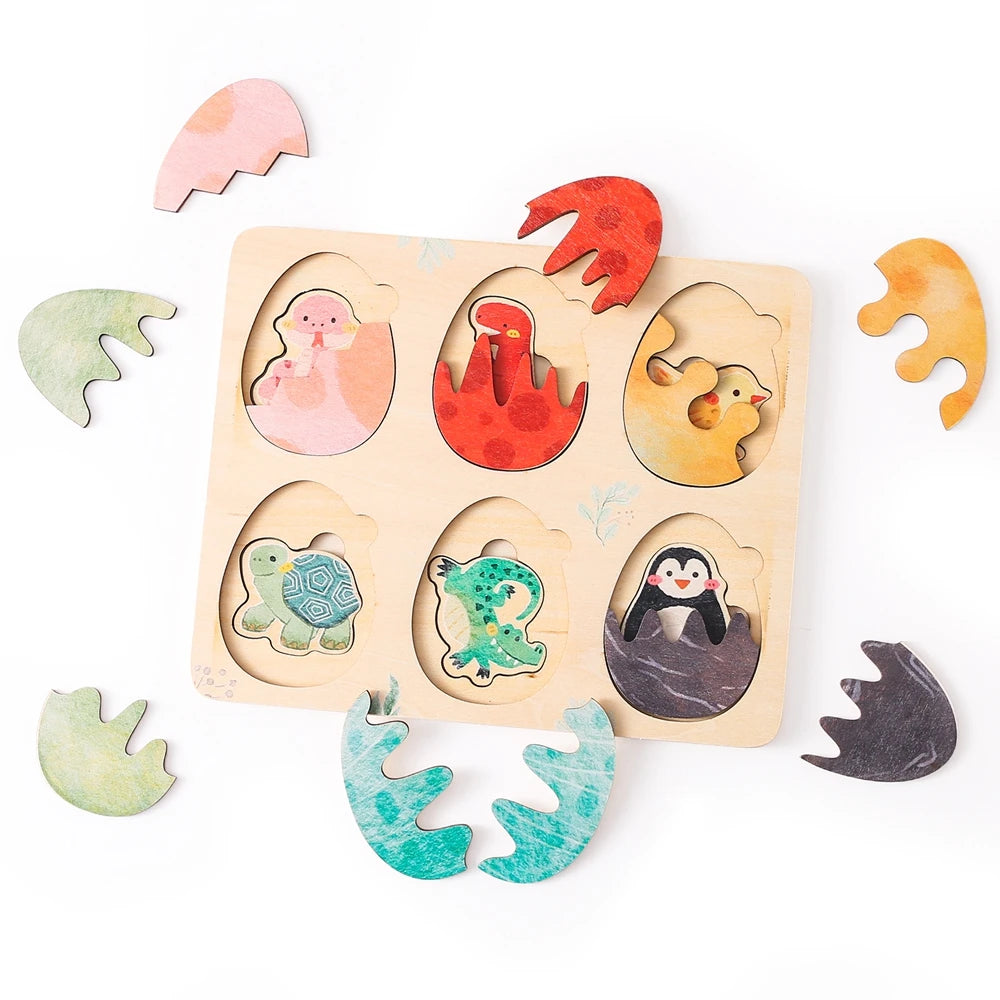 Wooden Animal Puzzles Baby Toys