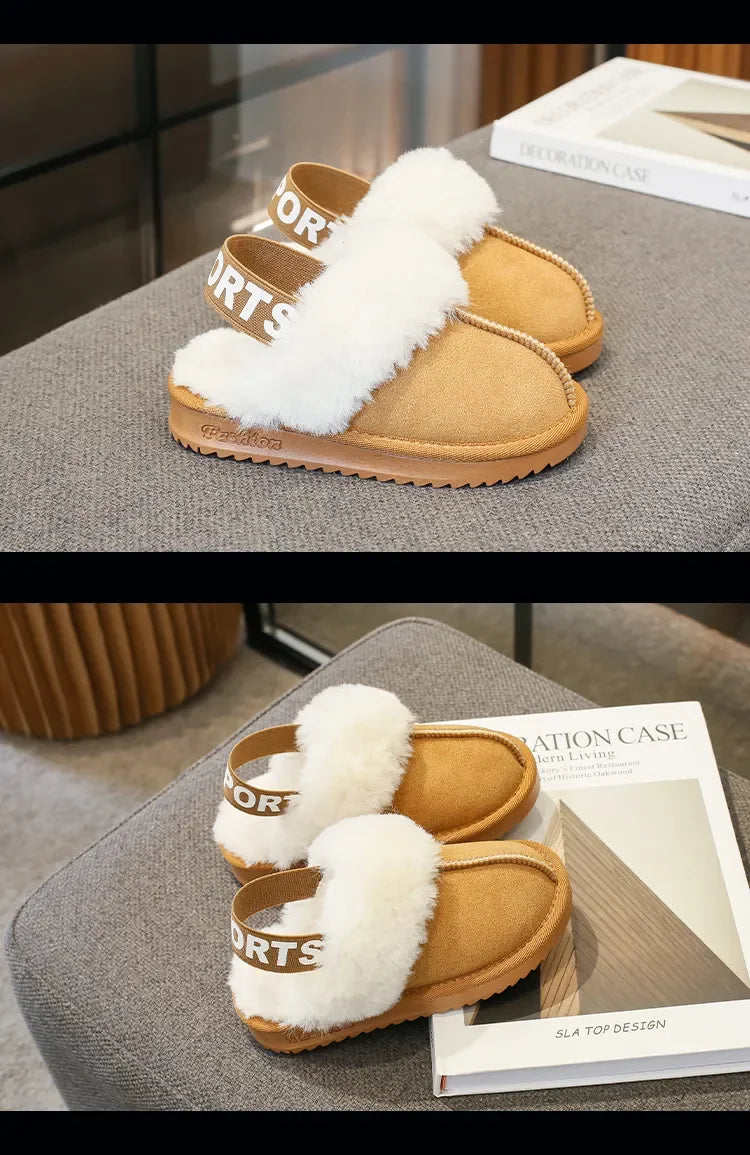 Kids Toes Wrapped Plush Slippers