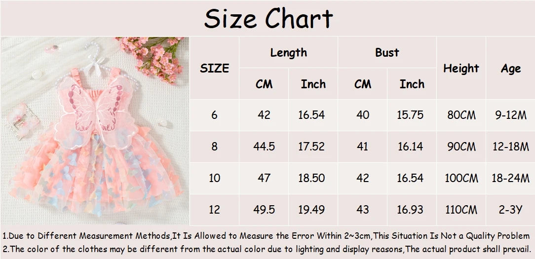Baby Girl Dress Summer Butterfly Mesh Suspender Girl Dress Cute Back Wings Girl Wedding Flower Girl Dress