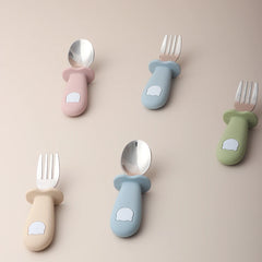 Baby panda shape silicone spoon and fork - PAMU8