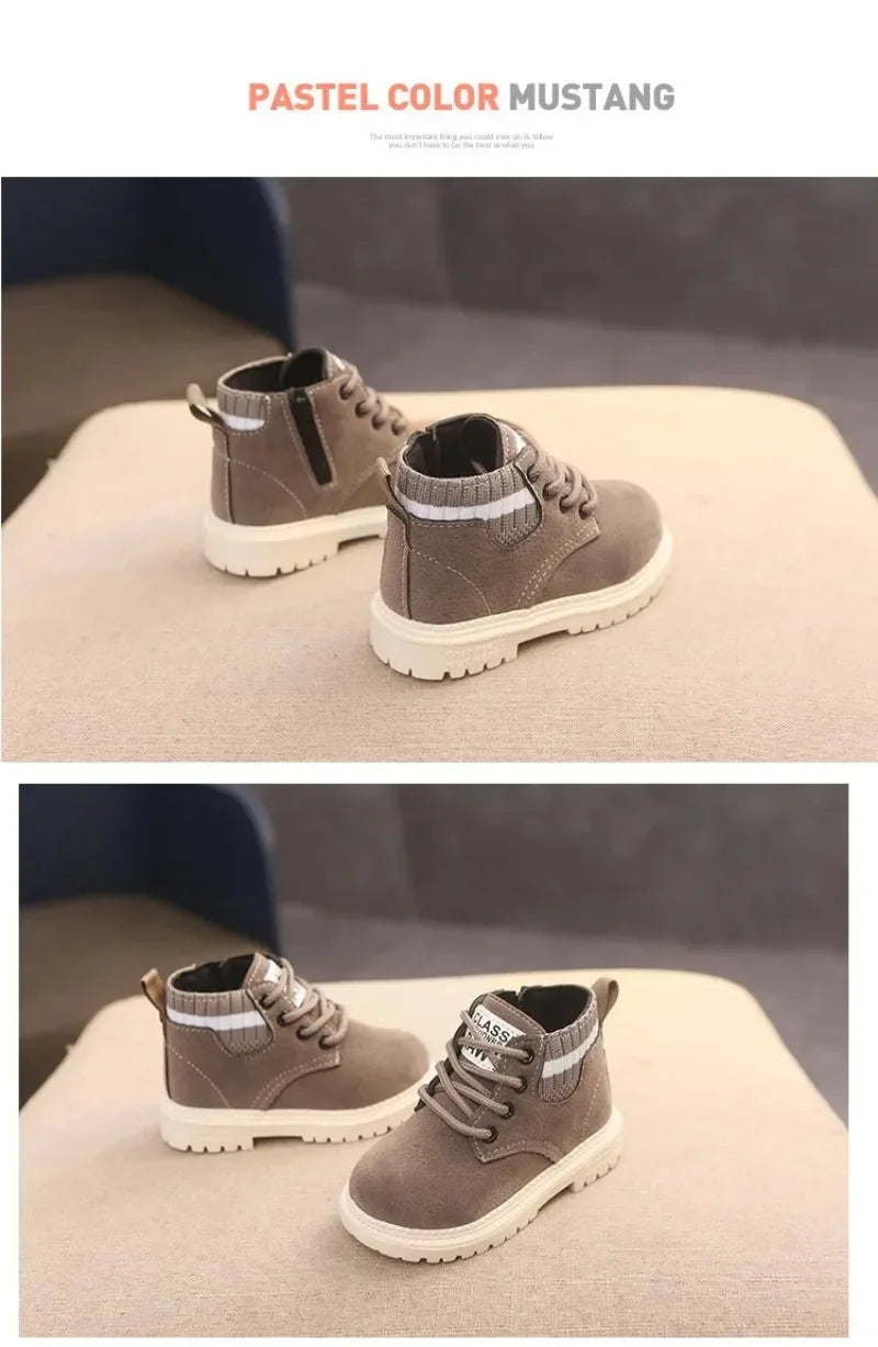 2 Style Plush Kids Winter Boots