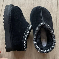 Kids' Suede Snow Boots, Fur-Lined Winter Shoes