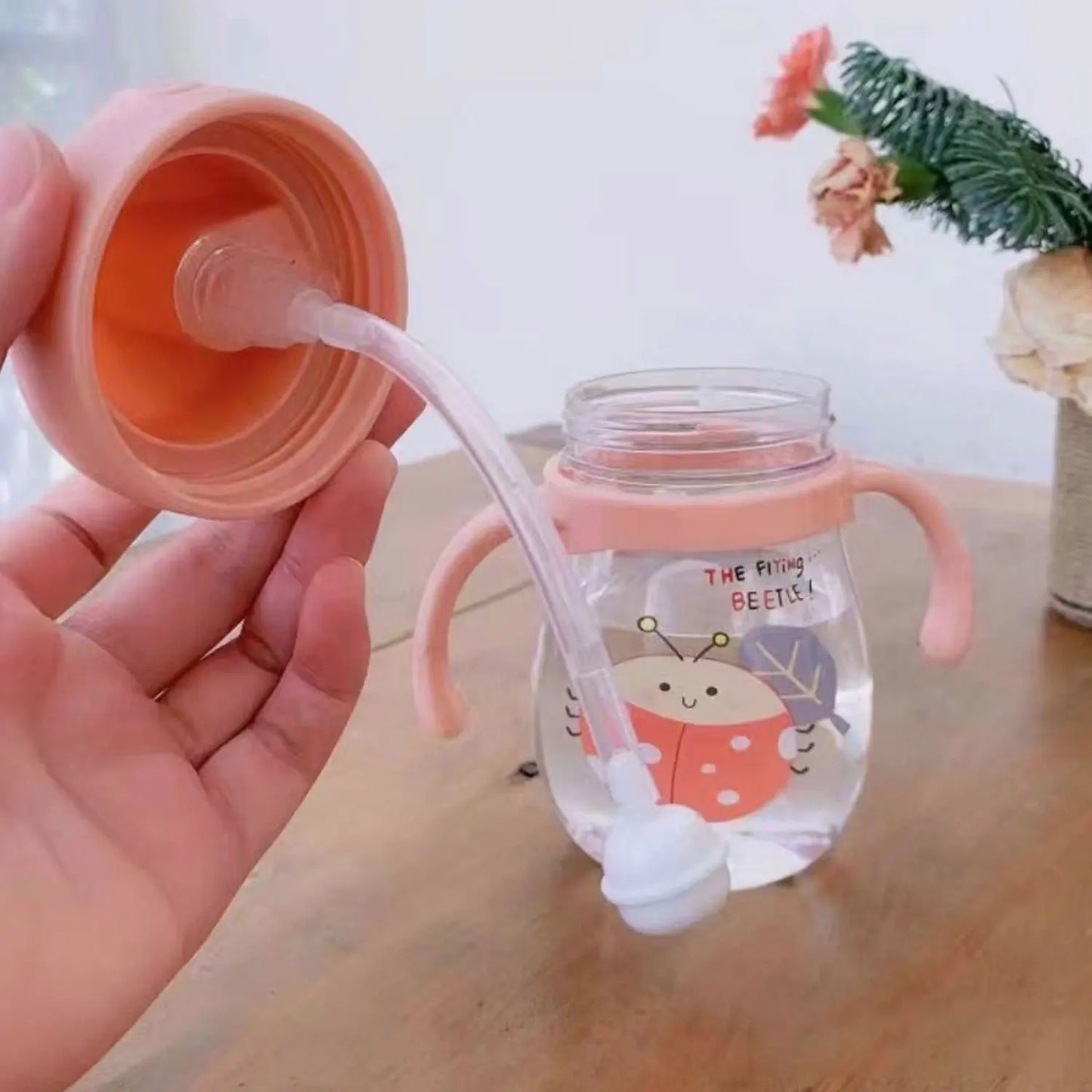 Bee Pattern Straw Mug