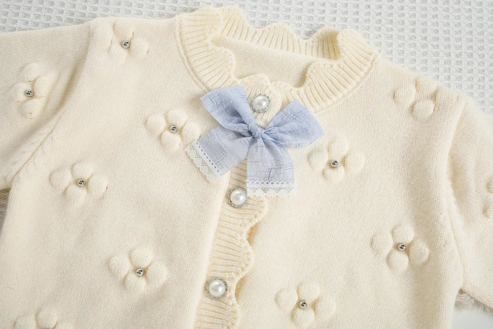 Cute Flower Bow Girls Outfit