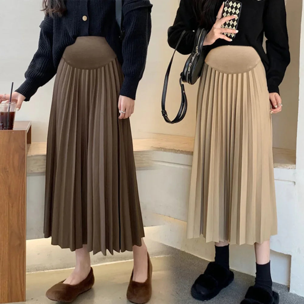 Pleated Thick Warm Maternity Skirts