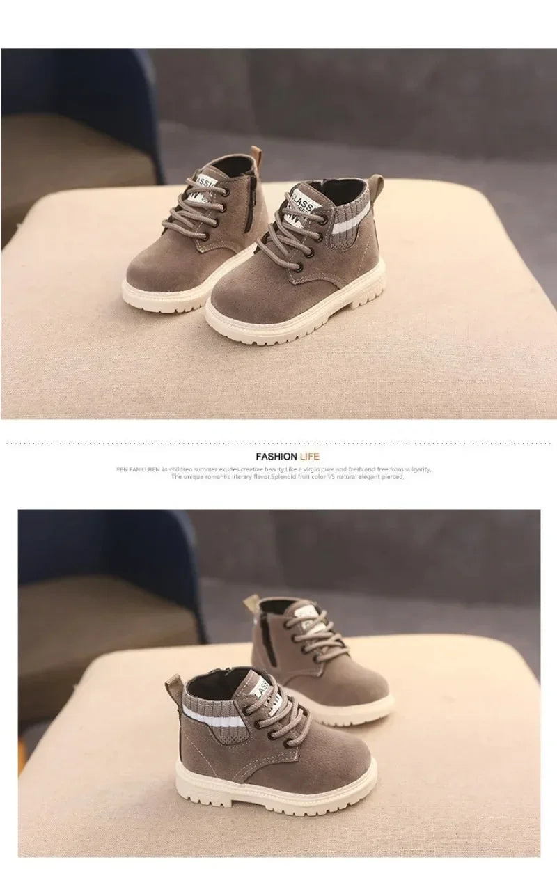 2 Style Plush Kids Winter Boots