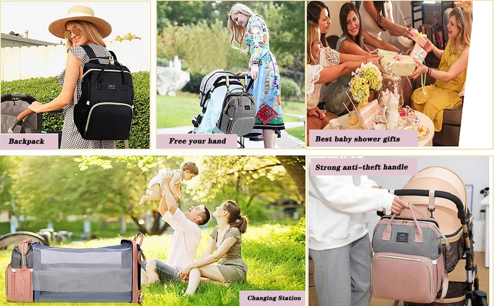 Backpack with Crib Bed & Diaper Bag