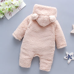 Thick Fleece Hooded Baby Romper