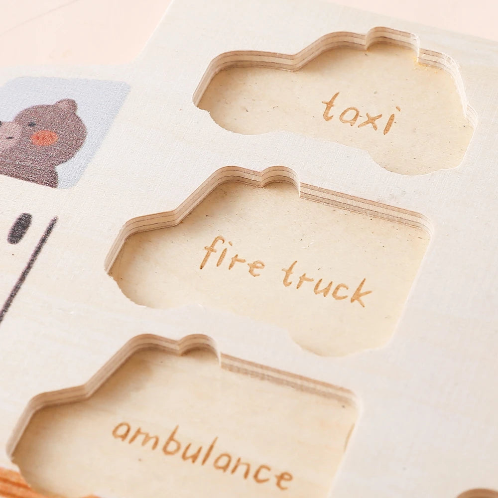 Wooden Animal Puzzles Baby Toys