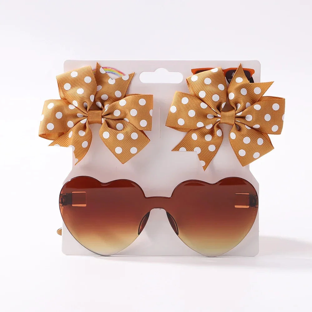 Dot Hairpins & Heart glasses