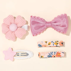 Baby Girls' Bow Hair Clips, 5-Piece Colorful Set