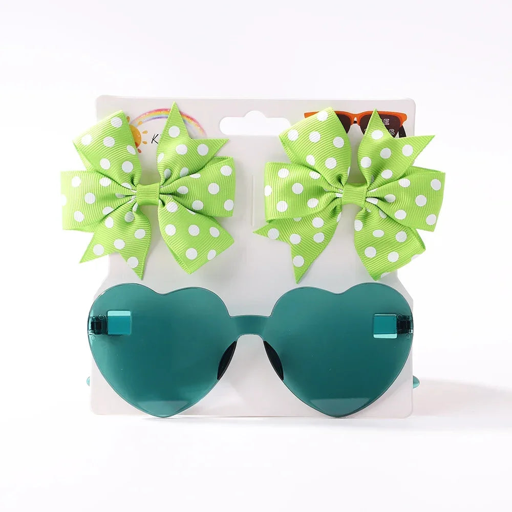 Dot Hairpins & Heart glasses